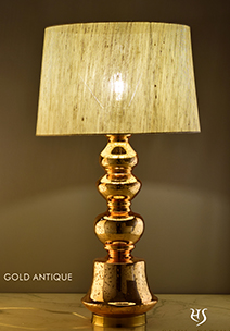 Gold Antique color Ilke Table Lamp by Sahil & Sarthak